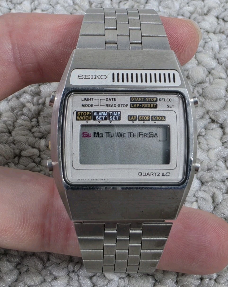 Vintage 1970’s Men’s Seiko A159-5009-G Digital Quartz Watch Original 6″ Band