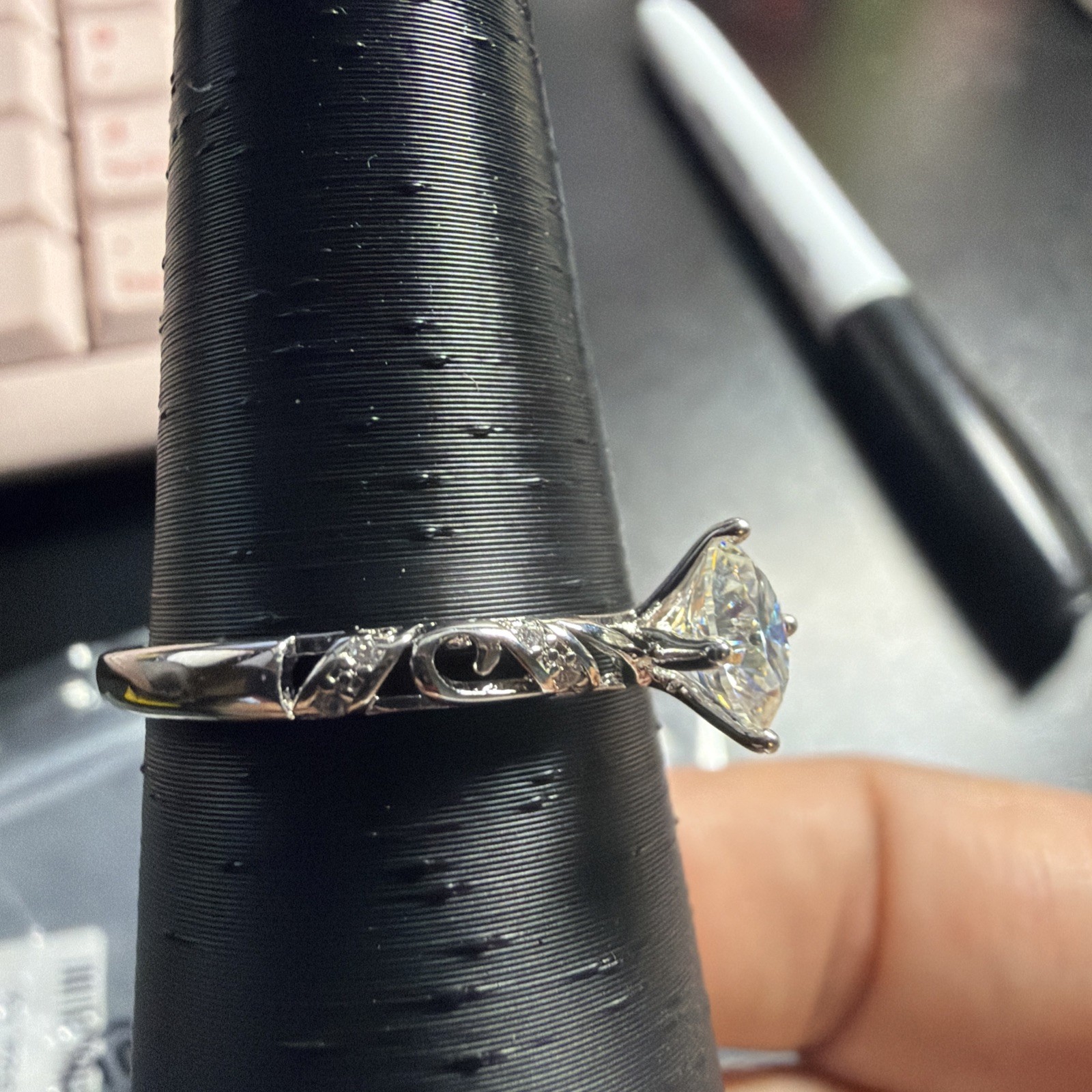 moissanite ring size 10 with papers – Fast Shipping!