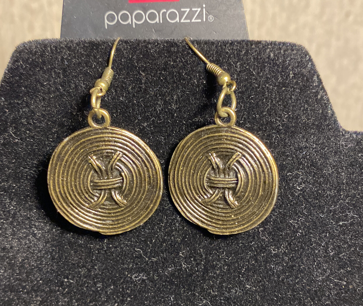 Brass Colored Necklace with earrings. Costume Jewelry. Nickel And Lead Free.