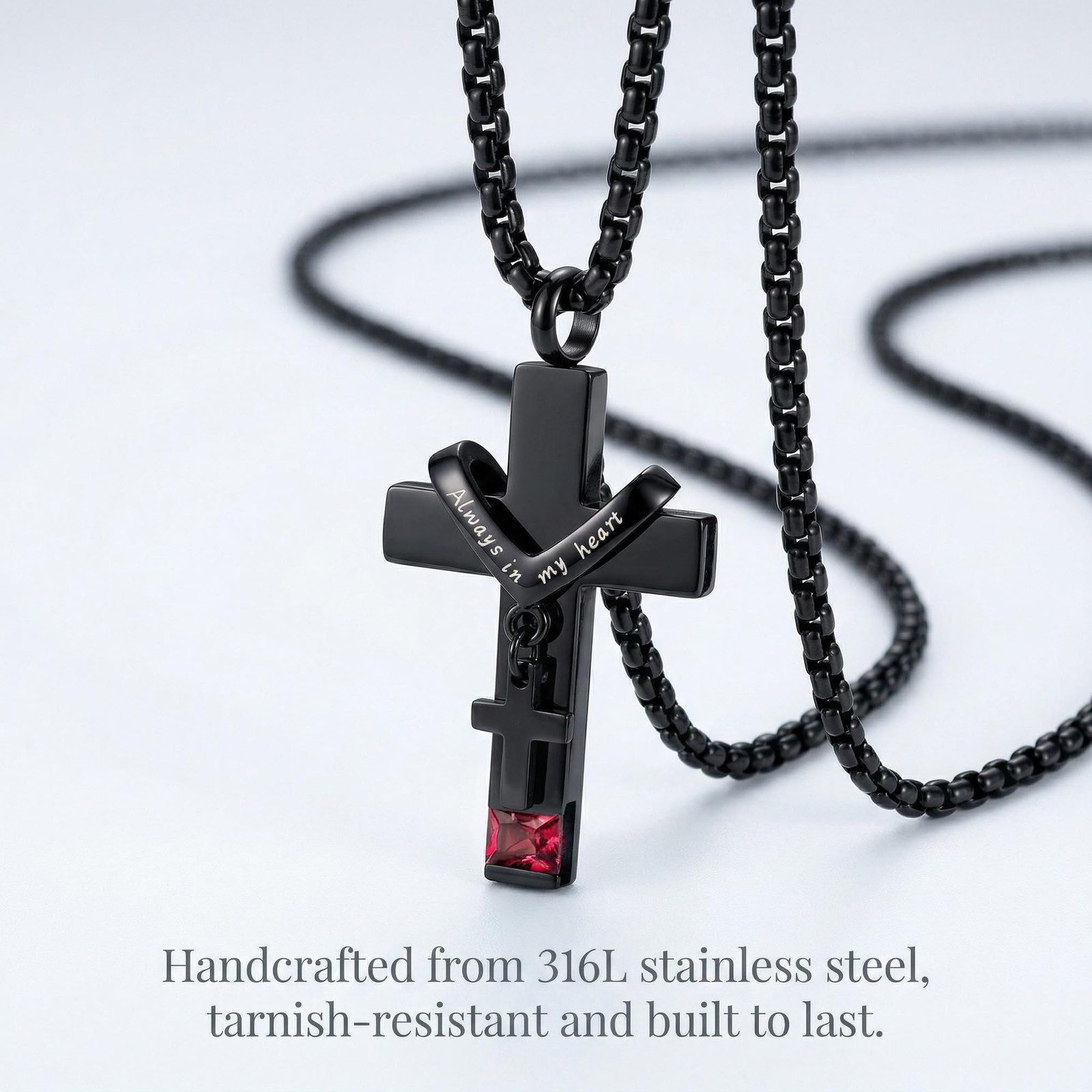 January Birthstones Urn Necklaces for Ashes Cross Cremation Pendant Urns for …