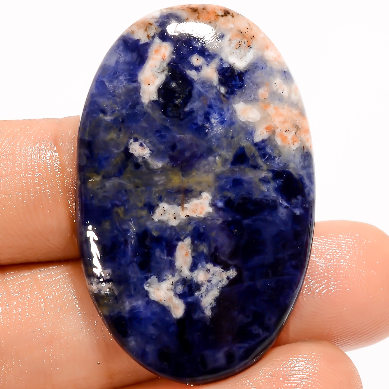 100% Natural Sodalite Oval Shape Cabochon Gemstone 42.5 Ct. 40X24X5 mm A-36157