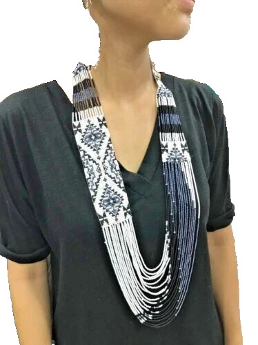 Handmade Necklace Seed Bead Boho American Style Nativ Beaded Multi Strand Gifts