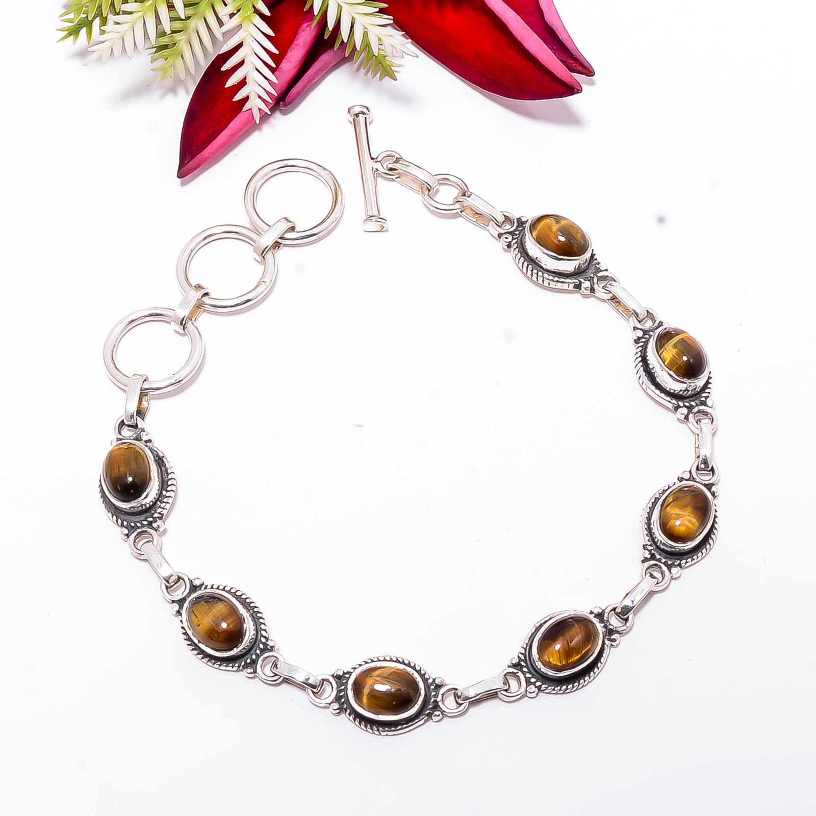 Yellow Tiger Eye – South Africa 925 Sterling Silver Adjustable Bracelet 8.99″ B5