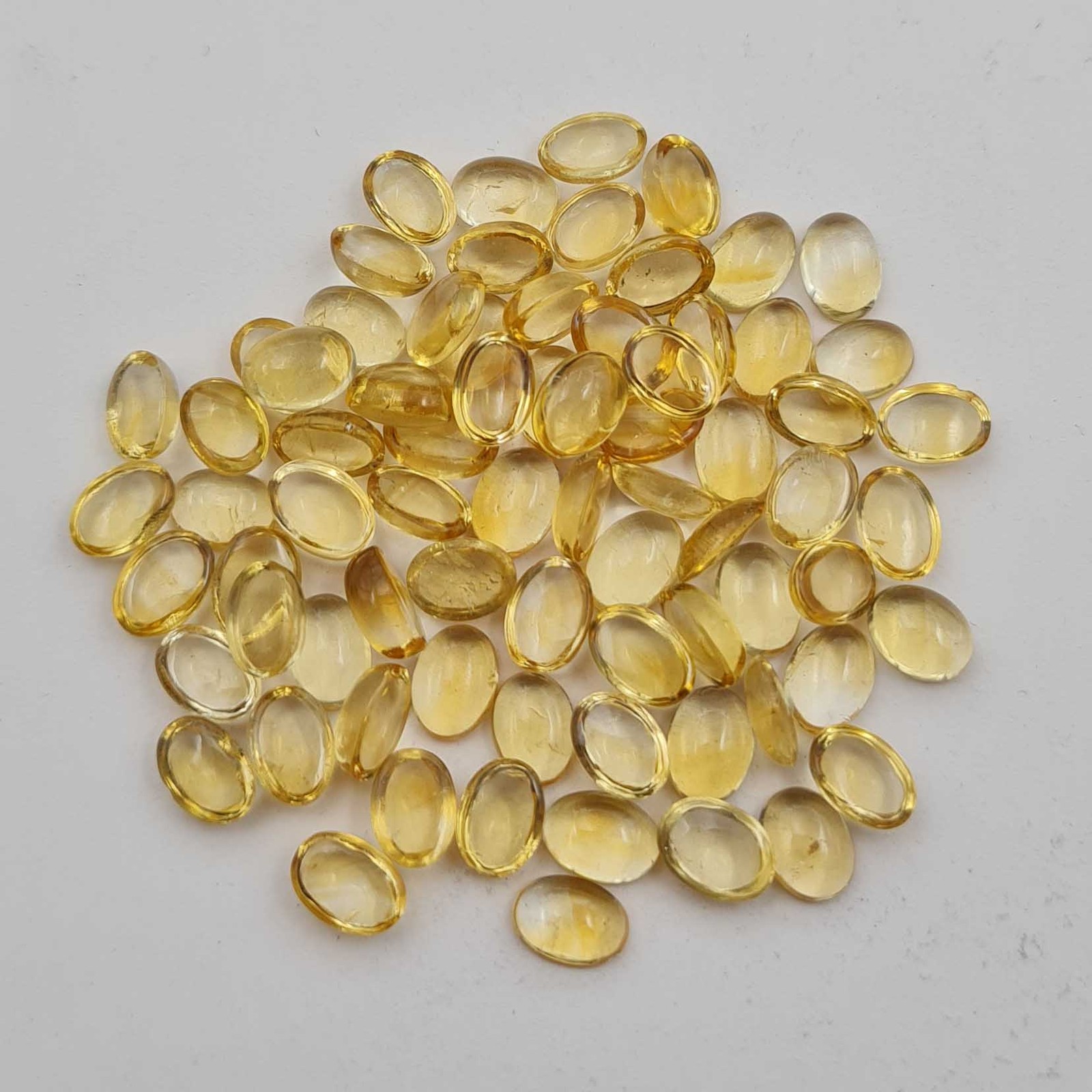 100 Cts Natural Citrine Oval Cabochon Loose Gemstone Lot 130 Pcs 5*7 MM