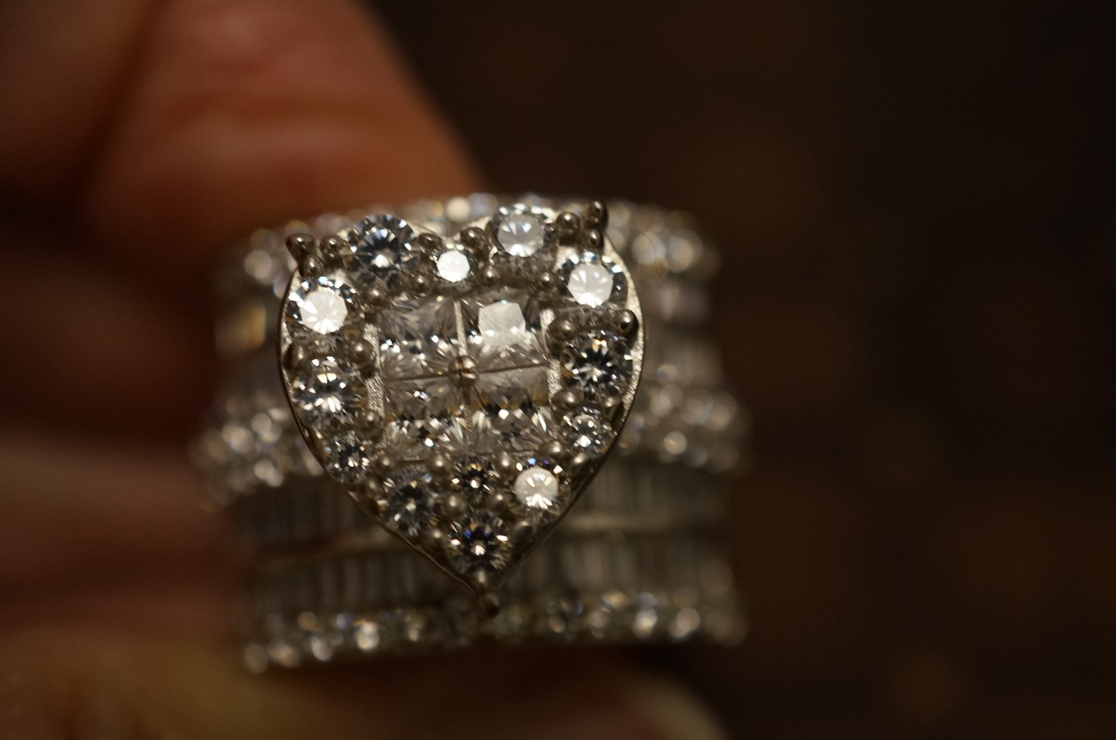 Bella Luce CZ Rhodium over Sterling Heart Ring 8.25ctw JTV BLN309 NWOT Size9
