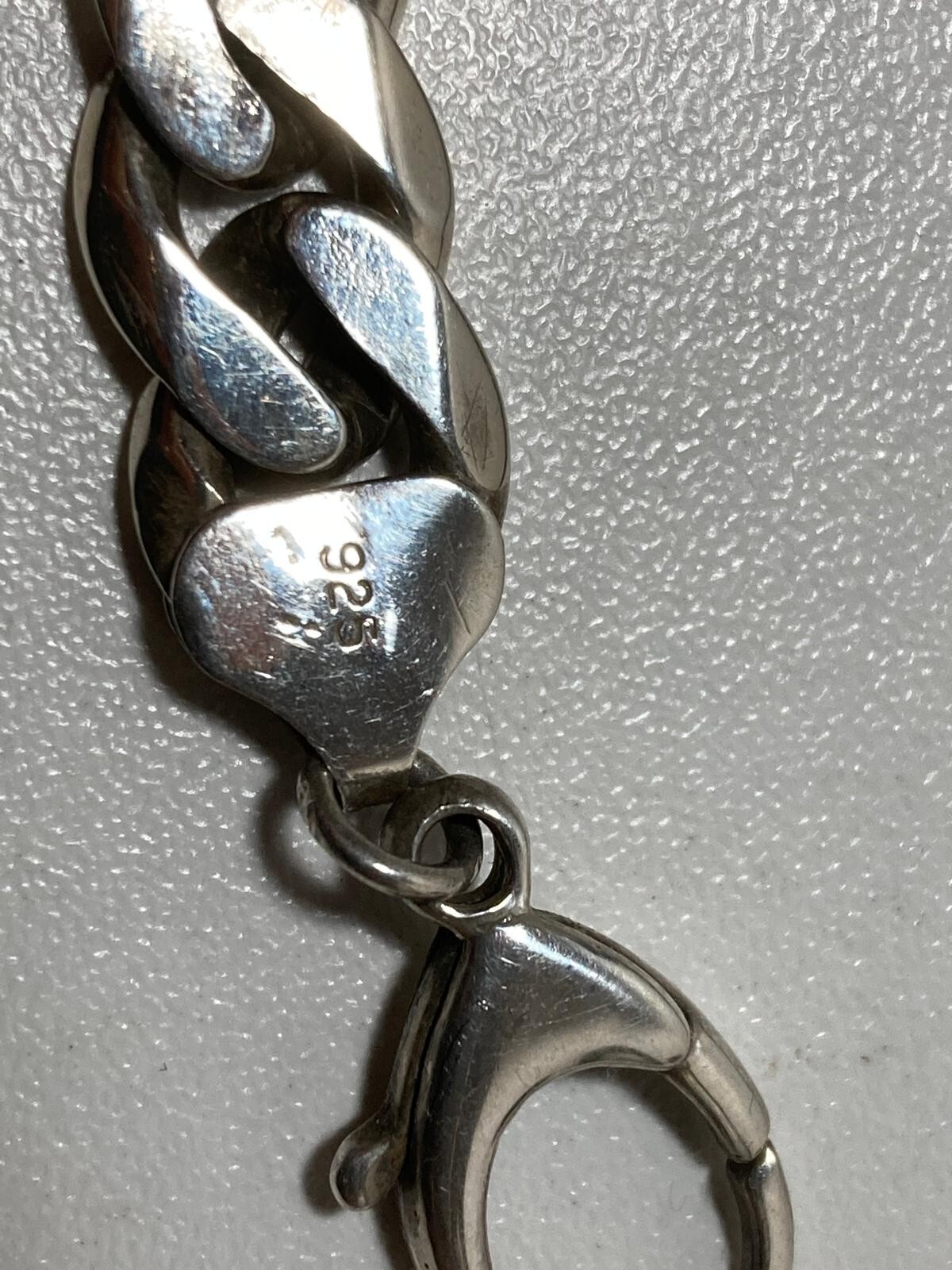 925 Silver Flat Chain Bracelet Made in ITALY Used Polished
