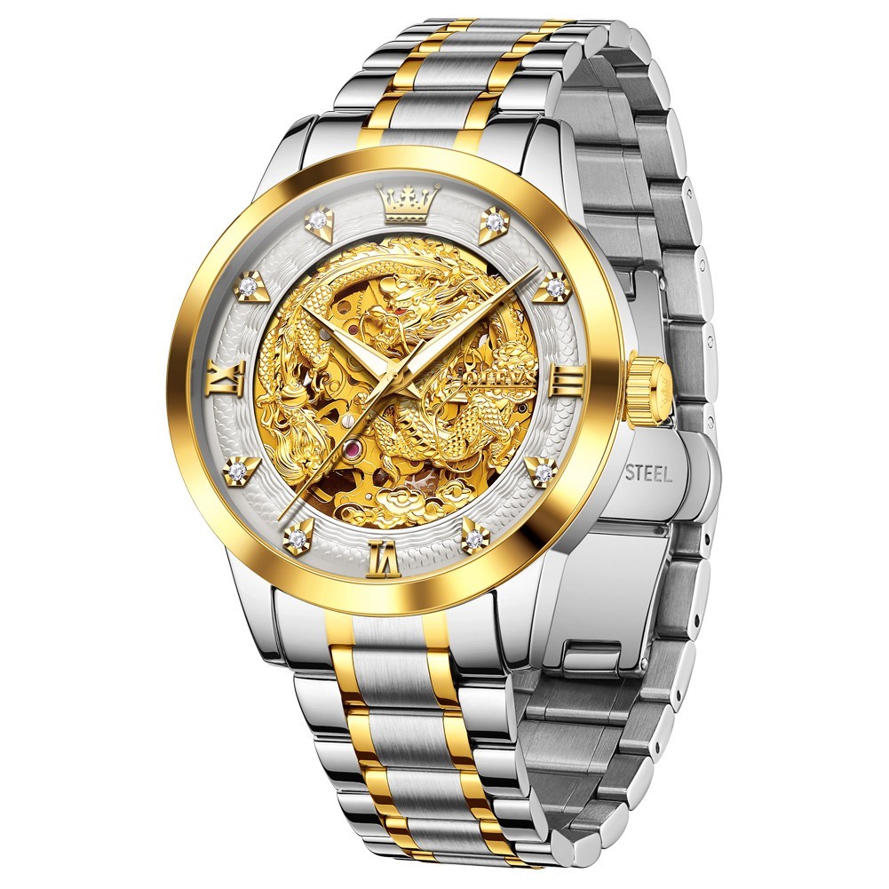 OLEVS 7027 High Quality Automatic Dragon Luminous Business Mechanical Wristwatch