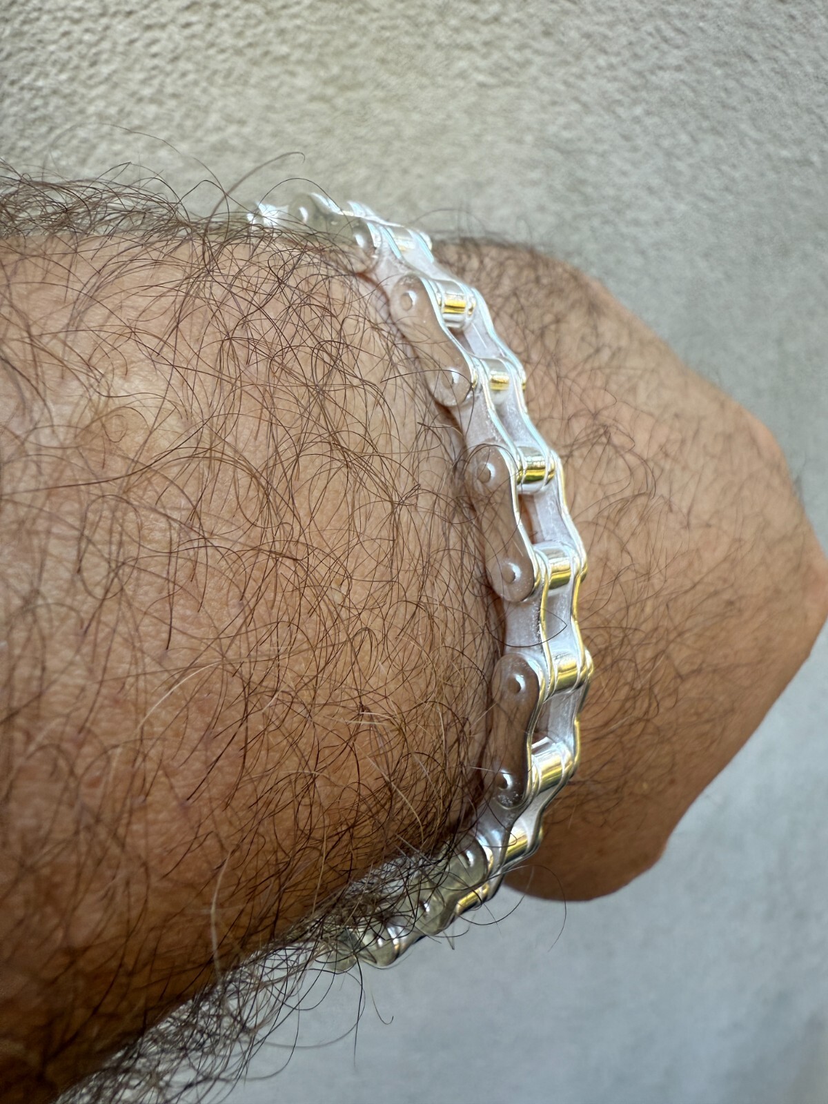 Bicycle Link Bracelet Real 925 Silver Handmade 9mm Bike Motorcycle Custom Chain