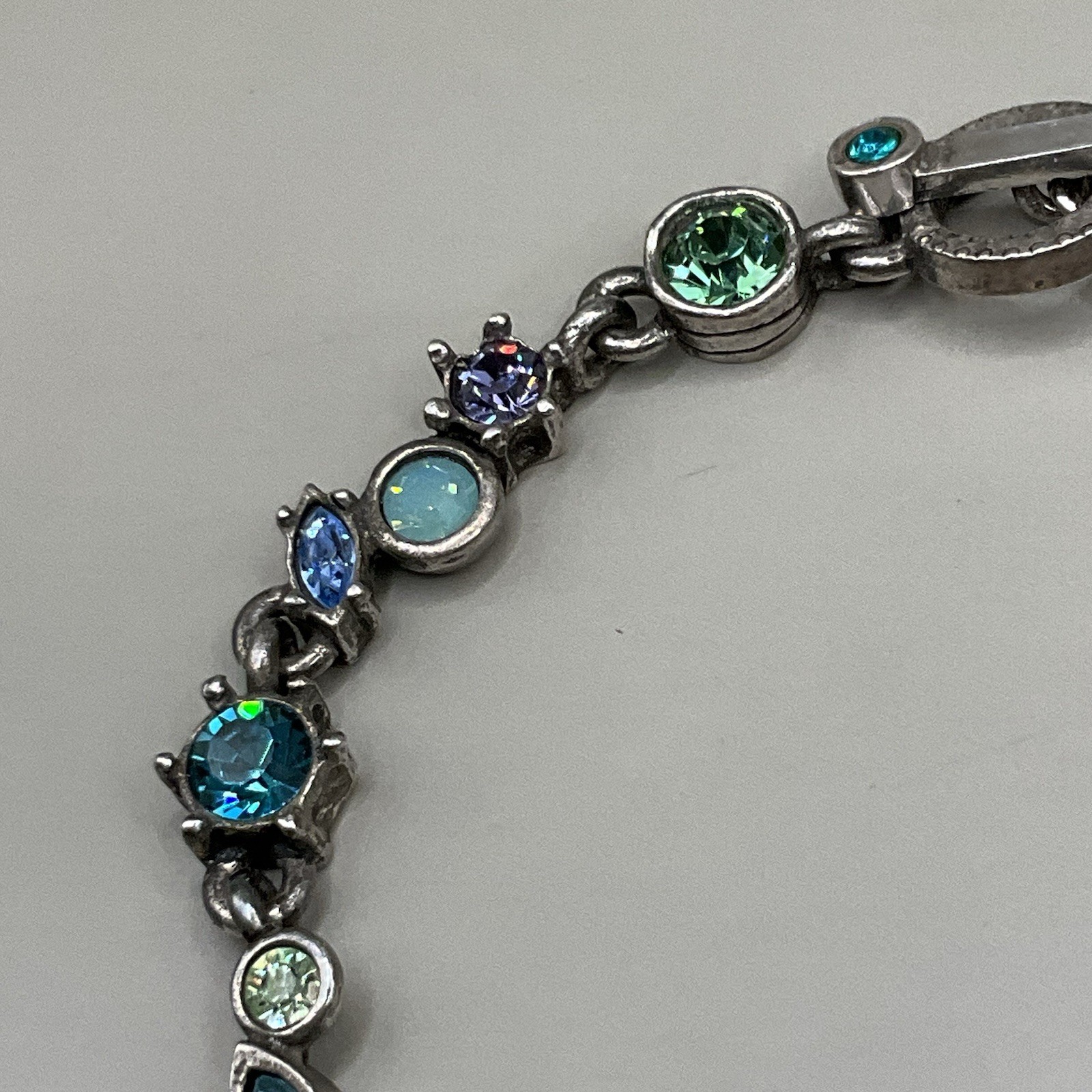 Patricia Locke USA Women’s Bracelet Silver Plated Swarovski Crystals 2004 7.25”
