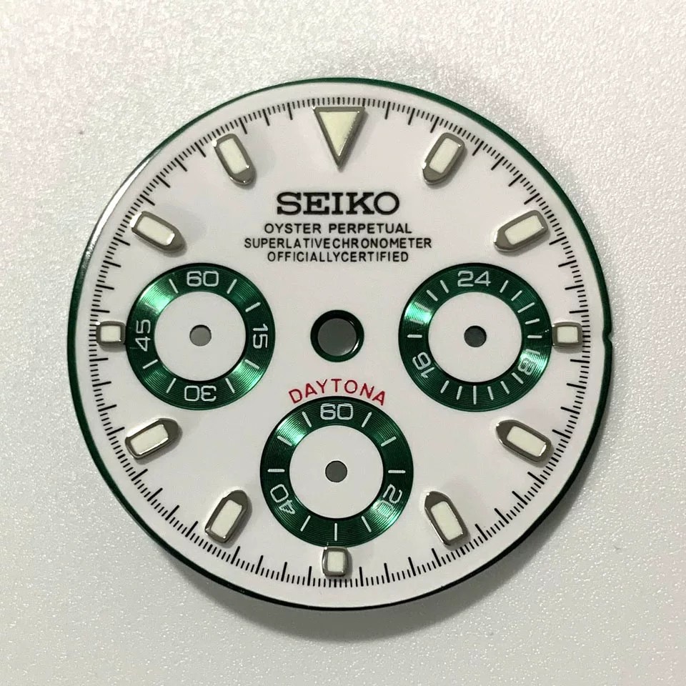 29.5mm Multifunctional Watch Dial Green Luminous for VK63 Movement Accessories