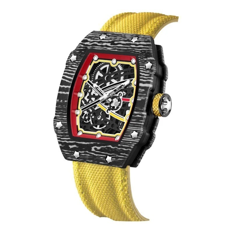 Ultra-Thin Wine Barrel Shaped Quartz Watch Nylon Strap Waterproof Casual Watch