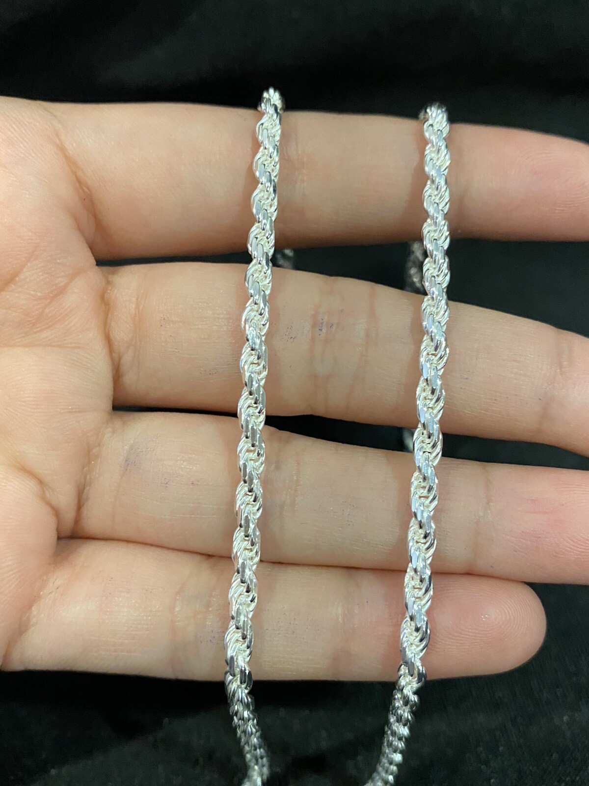 925 Sterling Silver Men’s Male Boys Women’s Twisted Rope Chain Necklace 26″
