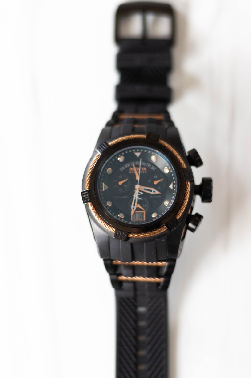 Invicta Reserve Bolt Zeus 12300 Swiss Chronograph 53mm Black Rose Gold Watch