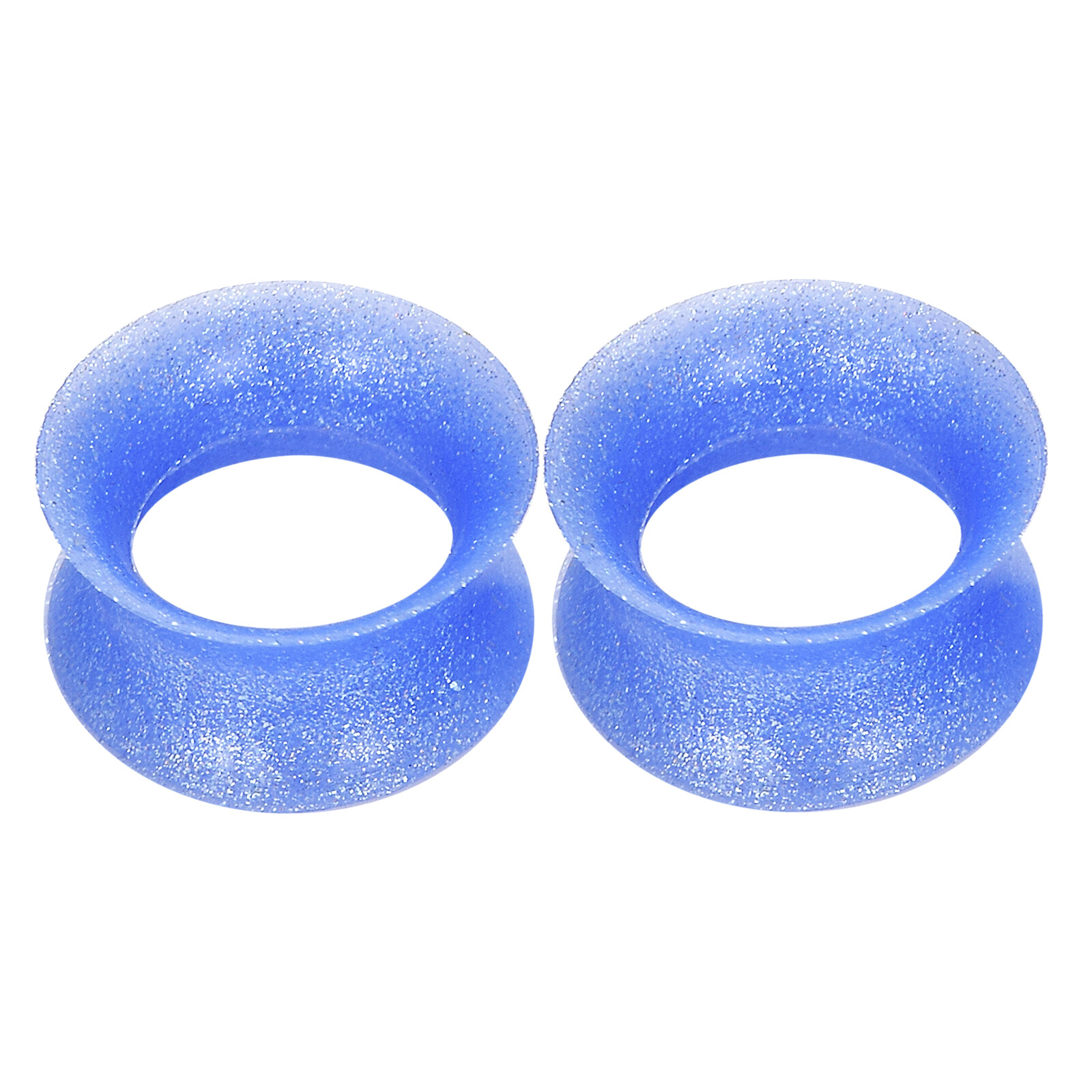 Pair Thin Pearlescent Silicone Ear Skin-Glitter Ear Plugs-Flesh Tunnels Eyelets