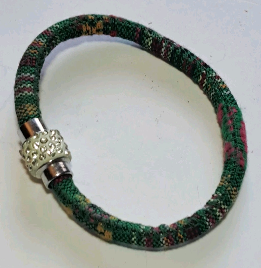 Vtg Peruvian Rope Bracelet Bangle Boho Spiritual Ethnic Tribal Artisan Magnetic