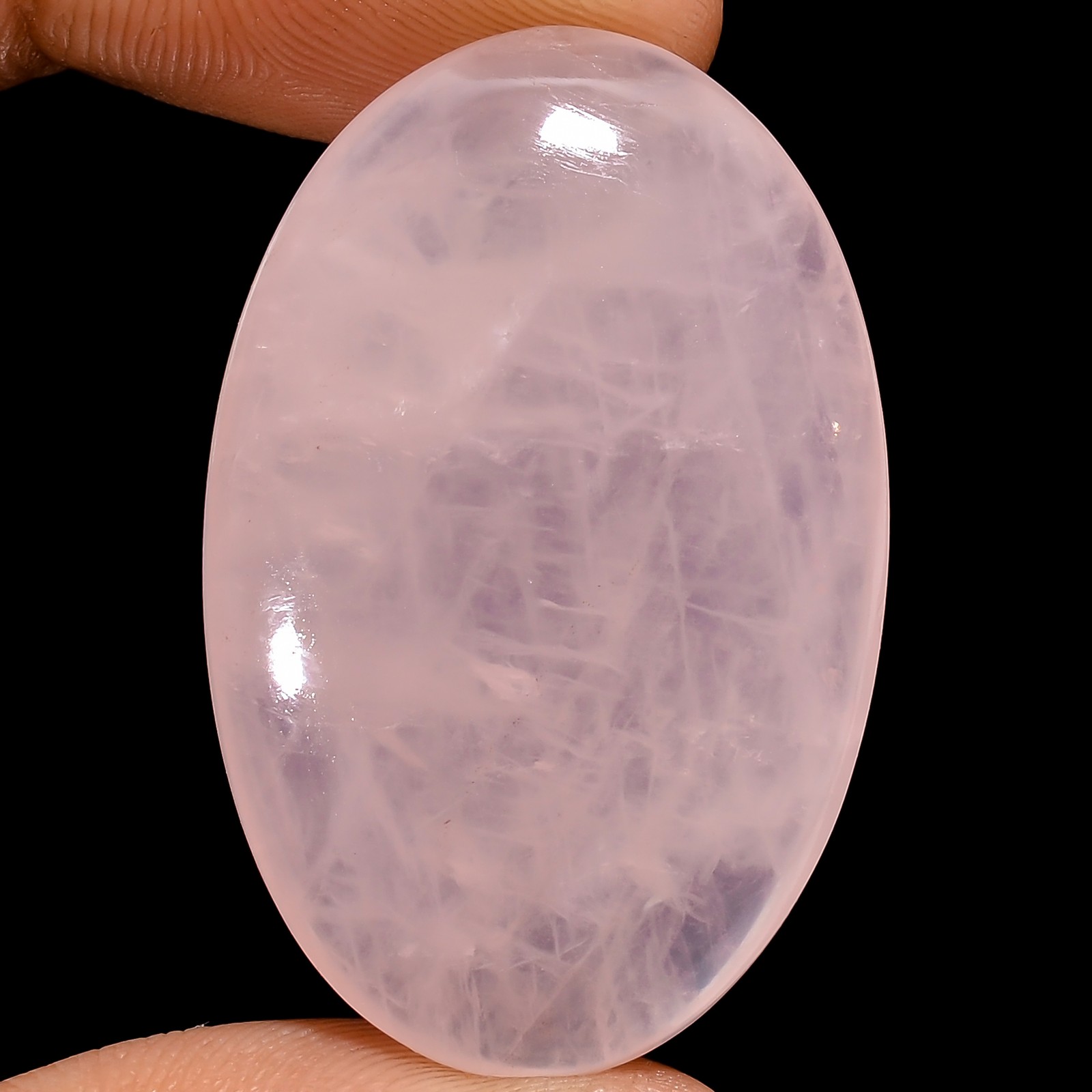 Natural Rose Quartz Oval Shape Cabochon Loose Gemstone 52.5 Ct 37X24X7mm GC30704