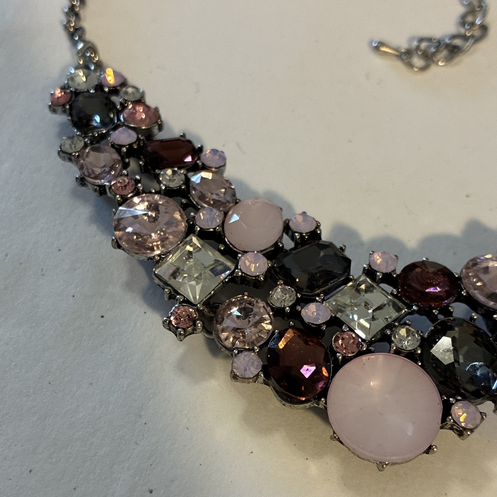 Premier Designs Ballet Slippers Pink Crystal Cluster Statement Bib Collar Neckla