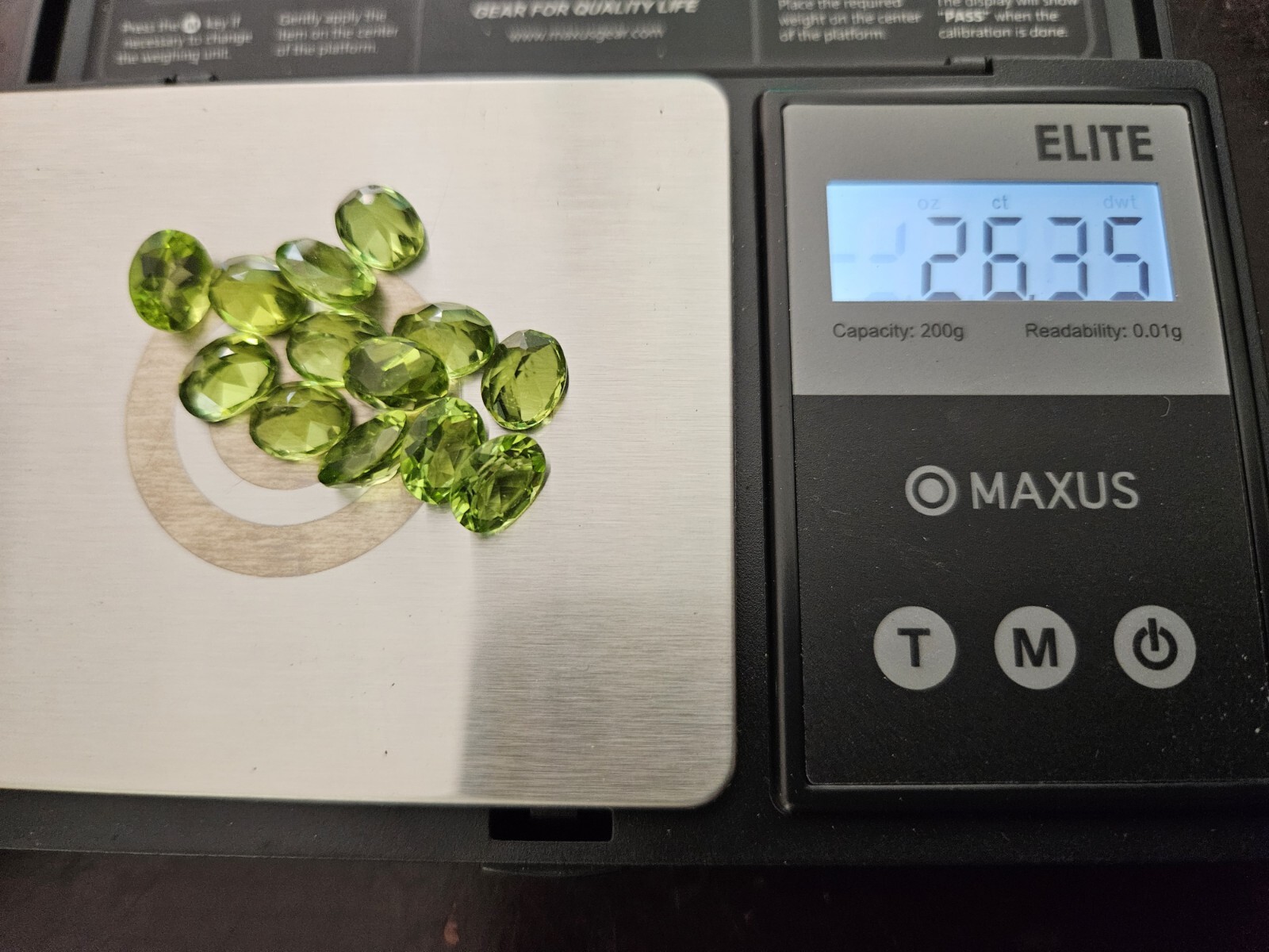 Set Of 13 2CT Natural light green Peridot Stones 9x7mm Oval Shaped 26CTW