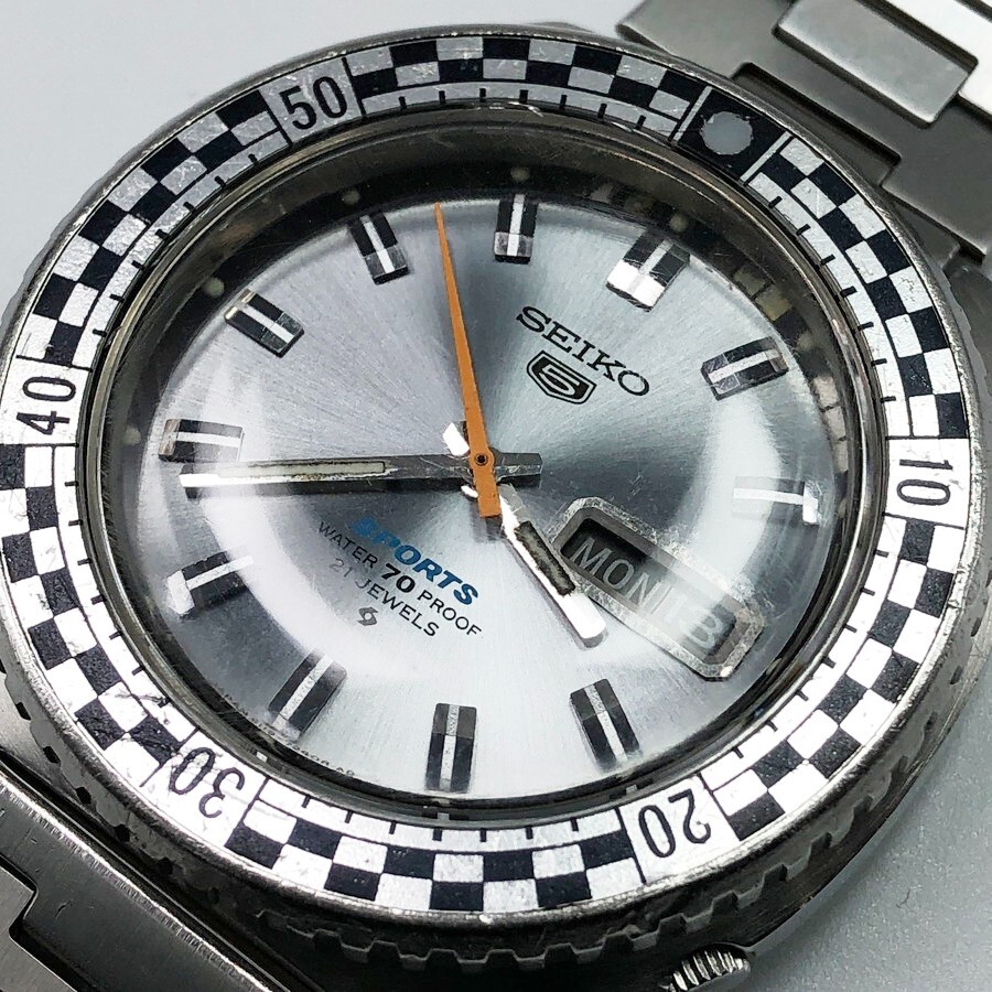 Vintage 1969 Seiko 5 Sports 6119-7170 Rally diver Checker flag Automatic #1992
