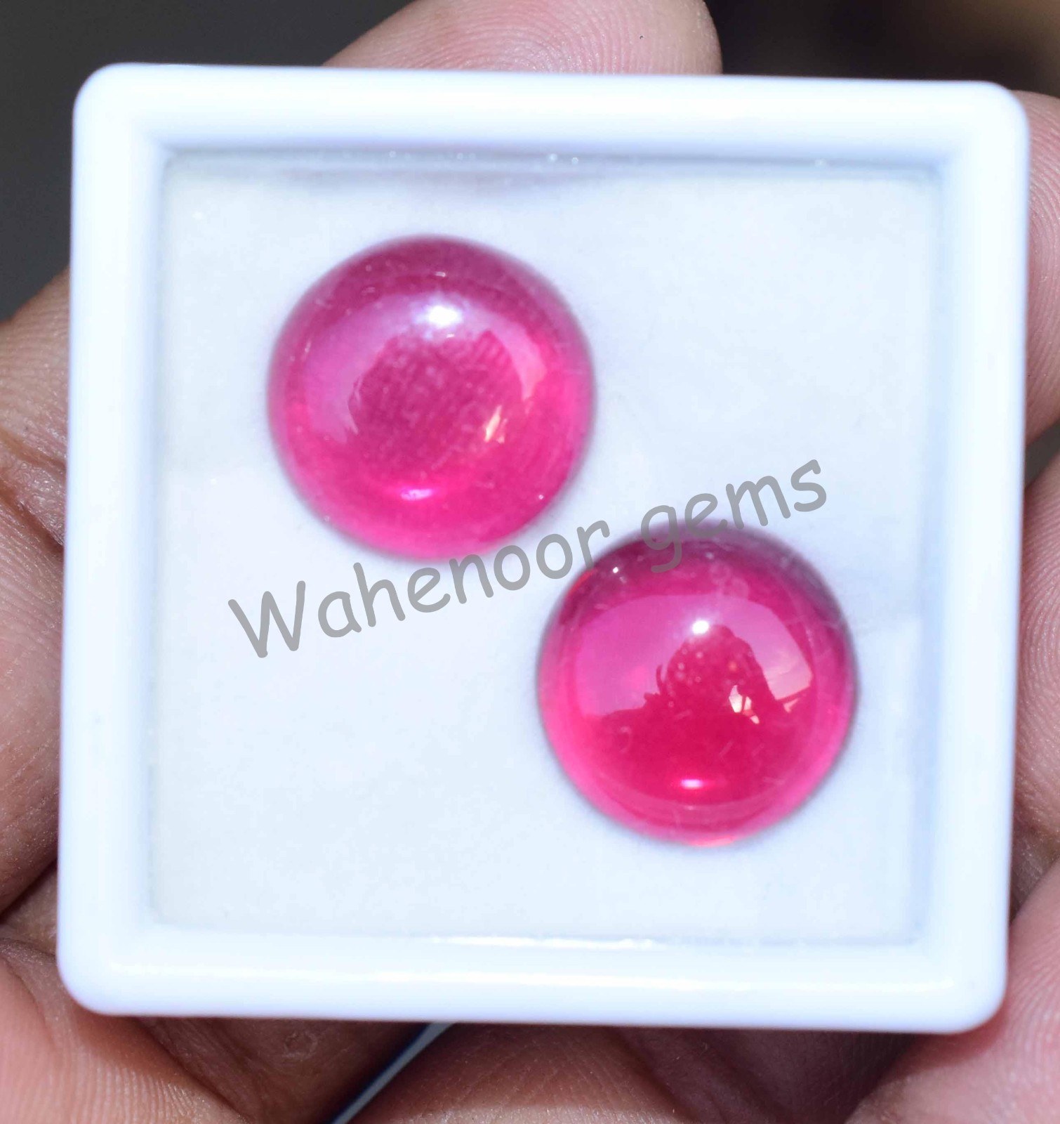 Pair of Natural Mogok Pink Ruby Round 14.7 mm Certified 30.00 Ct Loose Gemstone