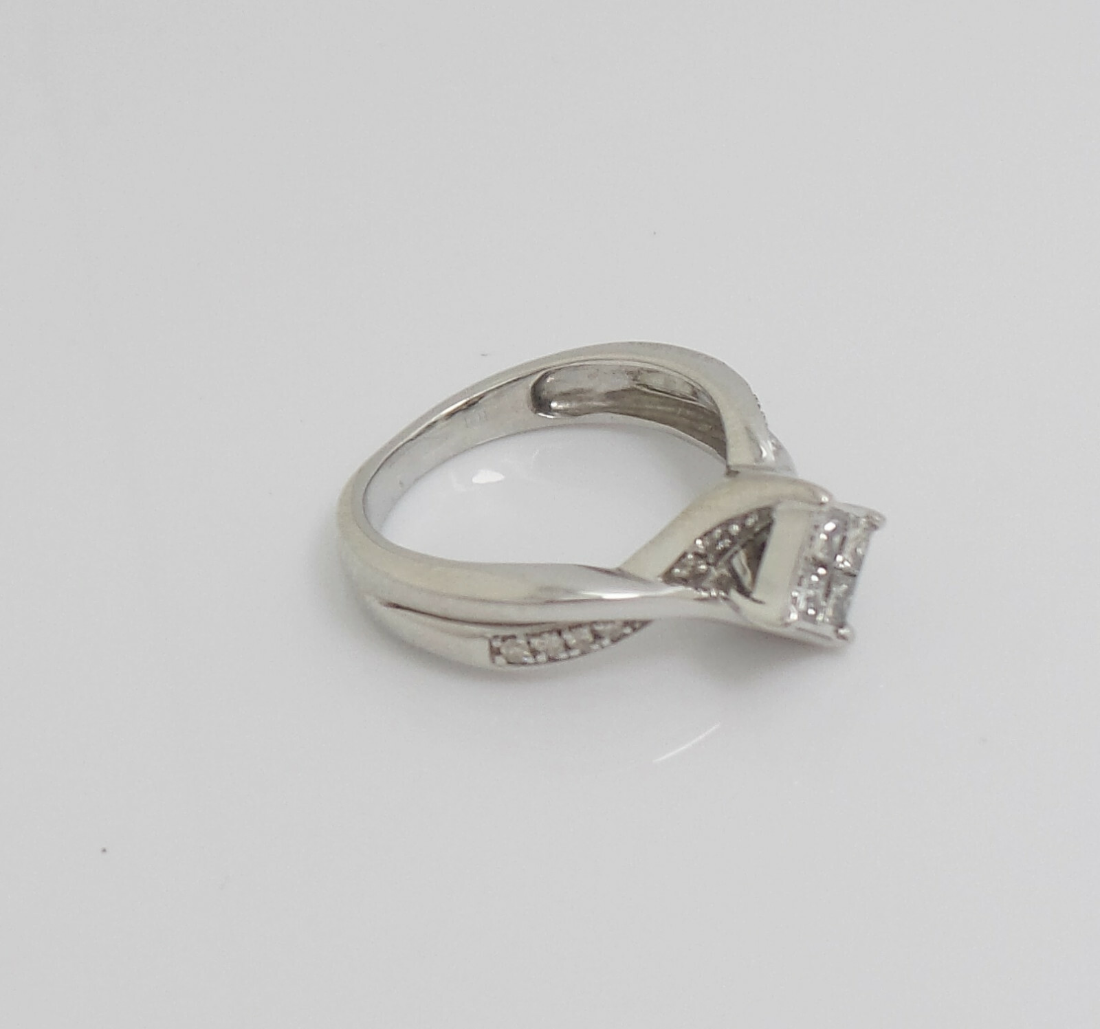 1/2CT Natural Diamond Cluster Engagement Wedding Bridal Ring Band 10K White Gold