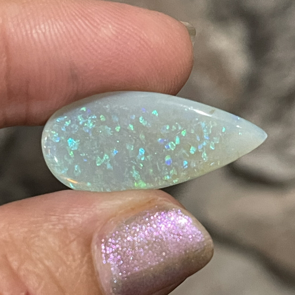 8.15ct 27.4c12.6×3.7mm Fine Australian Crystal Pipe Opal Teardrop Cabochon Gem