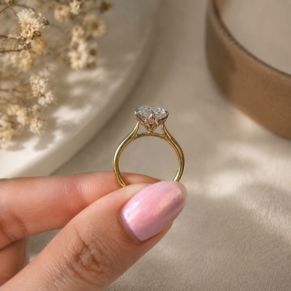 Wedding Ring IGI Certified 10K Solid Gold 1CT Lab Grown Diamond Engagement Ring