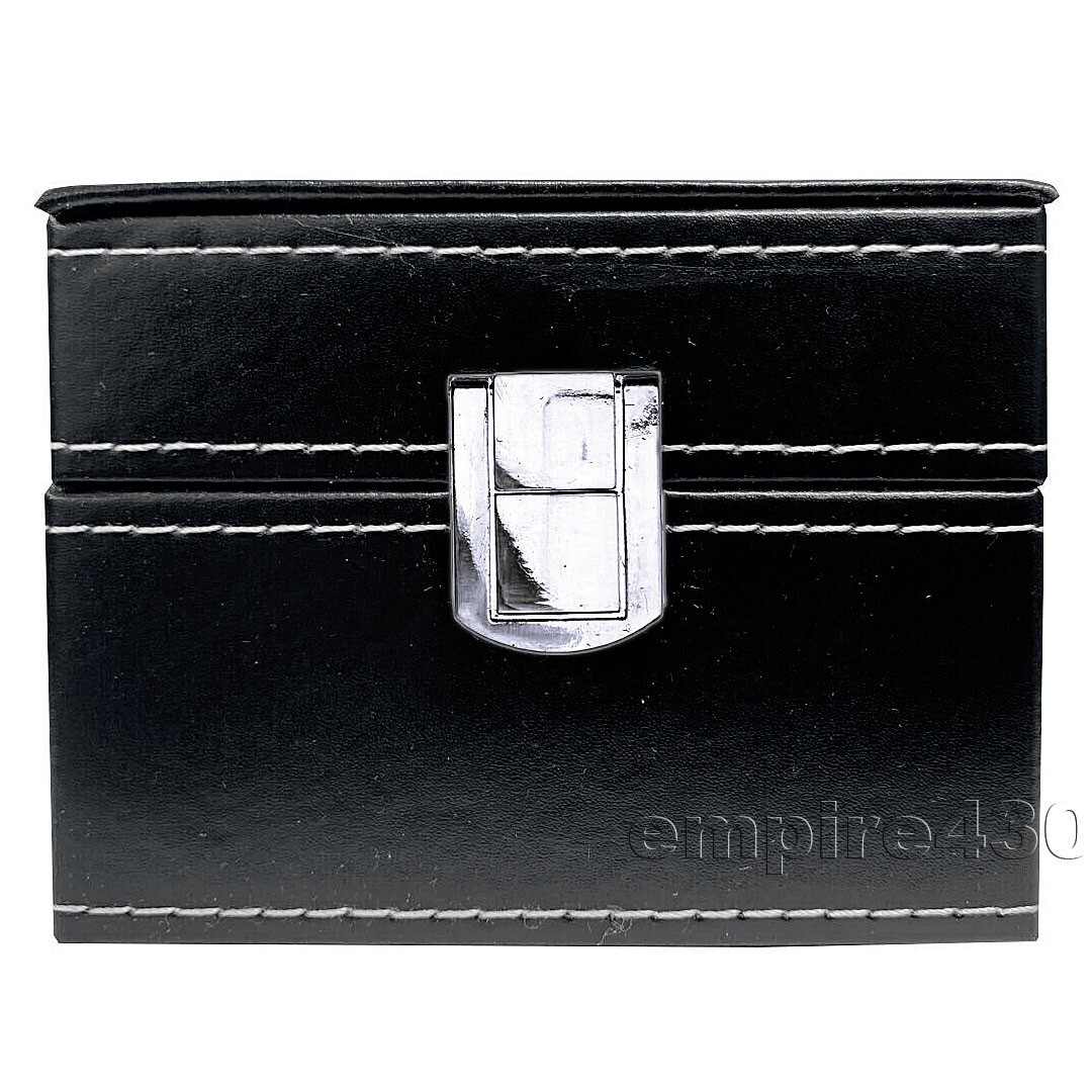 2 Slot Leather Watch/Bracelet Display Box Glass Top Jewelry Case Organizer