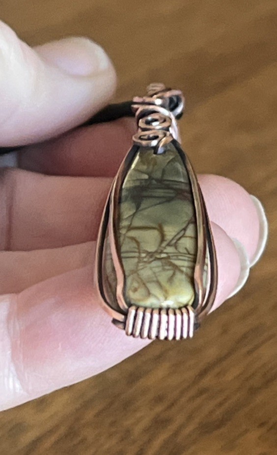 Picasso Jasper ~ Handmade copper wire wrapped pendant 2Q