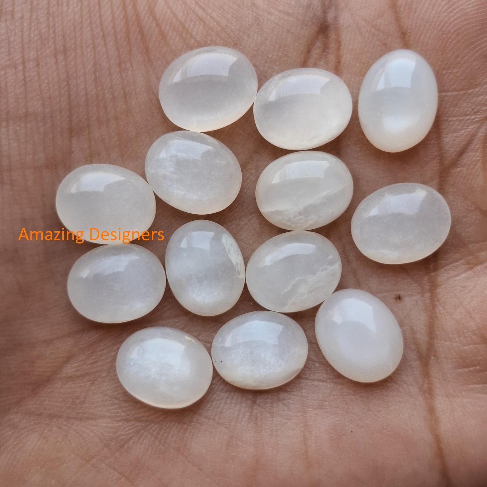 Natural White Moonstone Oval Cabochon 3x5mm to 12x16mm Loose Gemstone