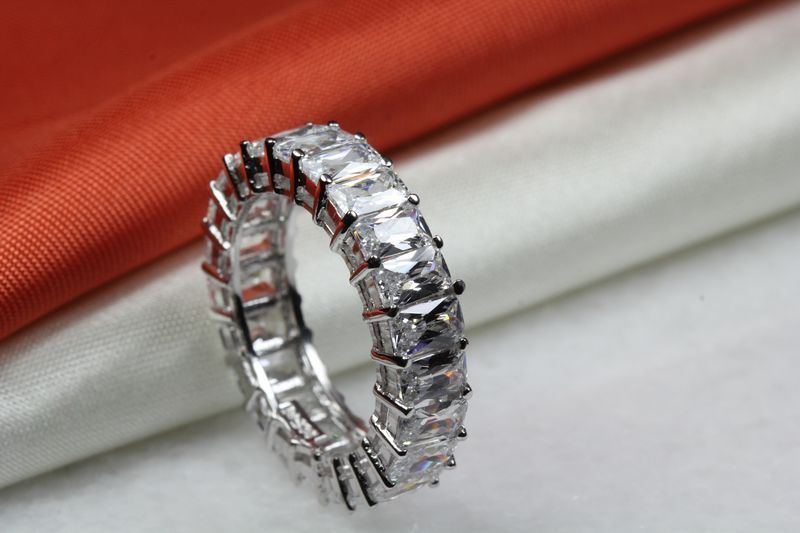 BAGUETTE CUT ETERNITY ENGAGEMENT RING WEDDING RING ANNIVERSARY BAND~23STNS~ET12M