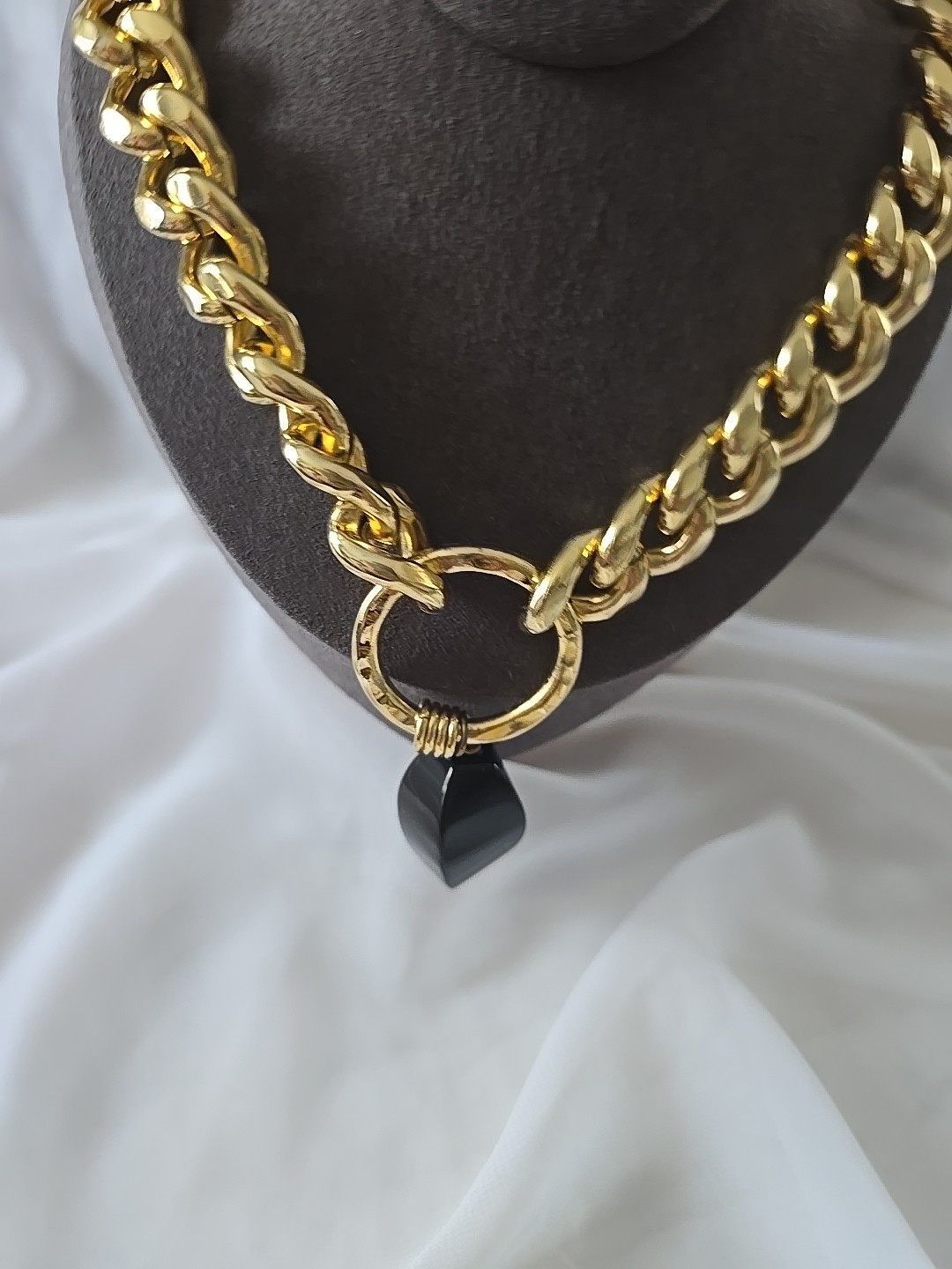1AR M Italy by UnoAerre 18″ Heavy Gold Tone Metal Necklace Bracelet Set