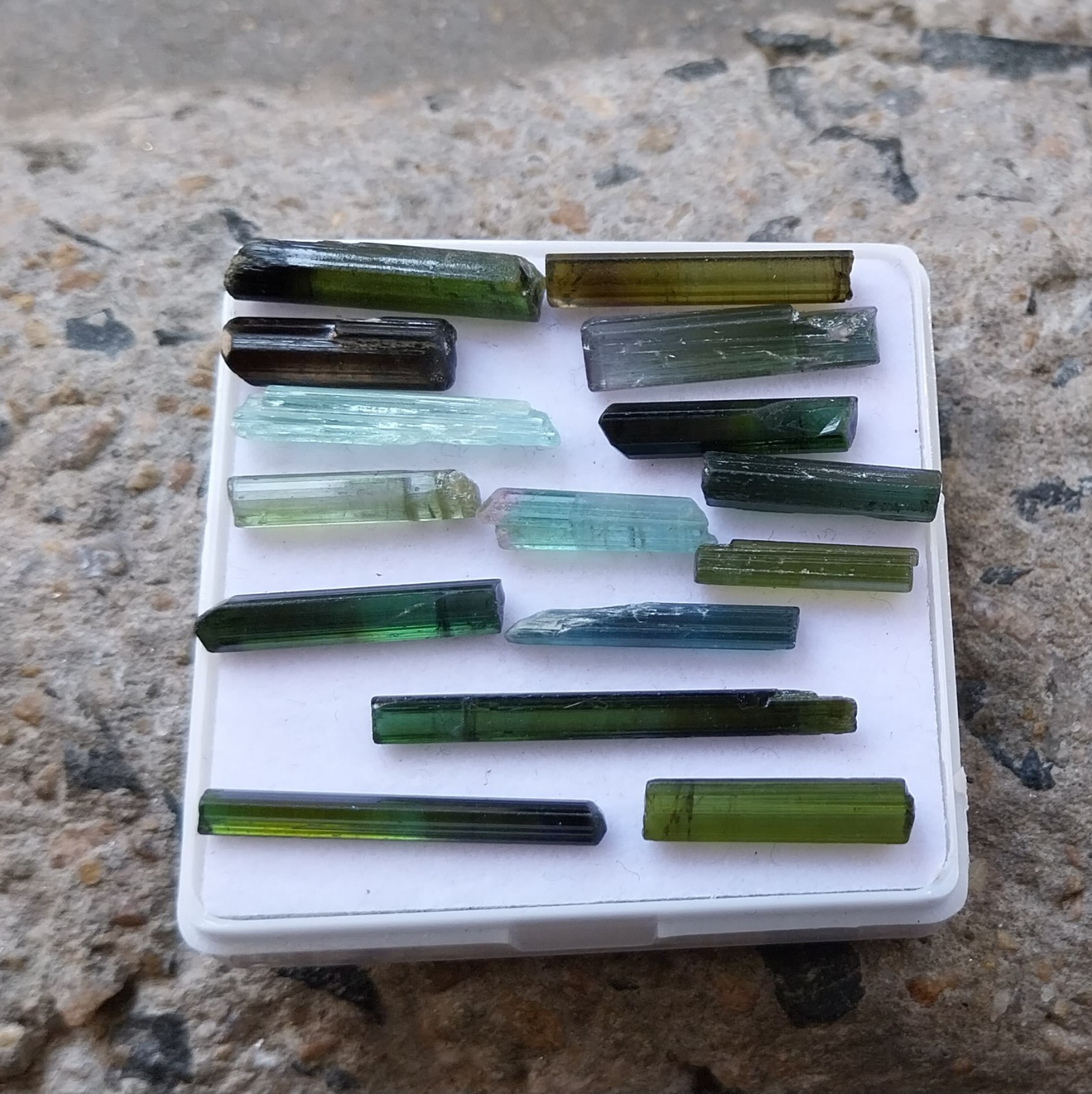 38 Carat 15 to 30 MM Natural Multi Tourmaline Raw Rough Pencil 15 Piece Lot