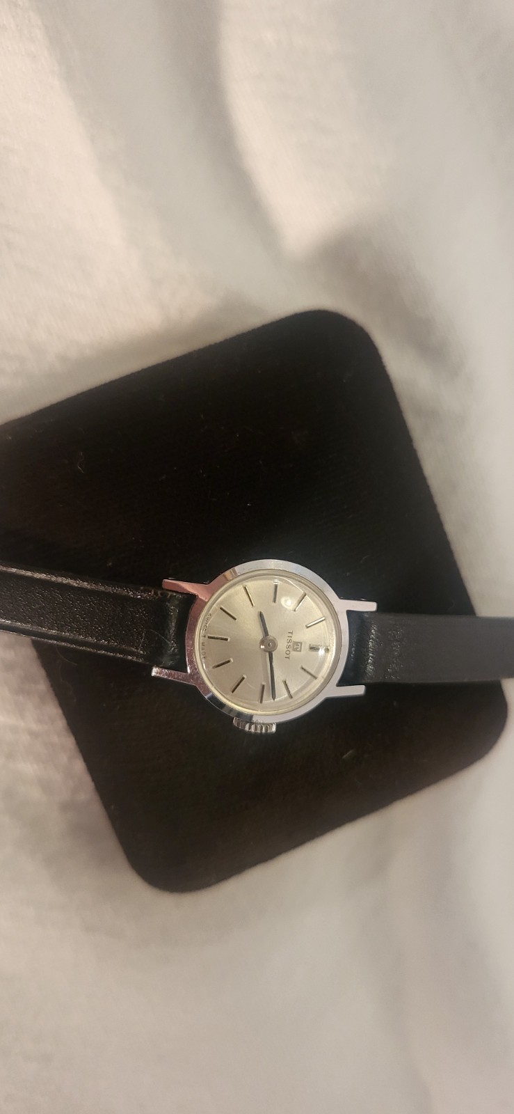 Tissot Women’s Quartz Analog Watch Silver Dial Black Leather Strap