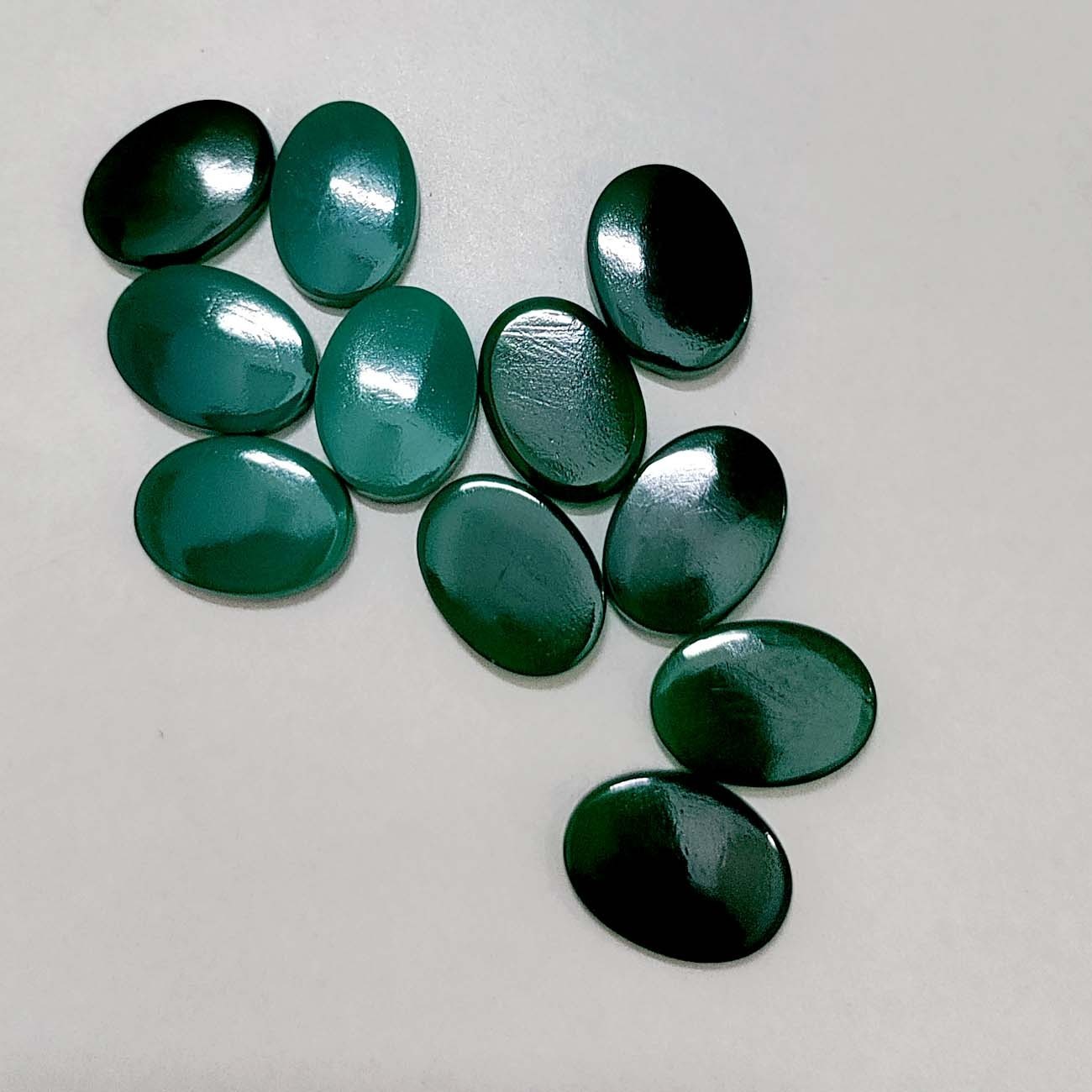 Natural Green Onyx Oval Bothside Flatback 8x10mm to 20x25mm Loose Gemstone