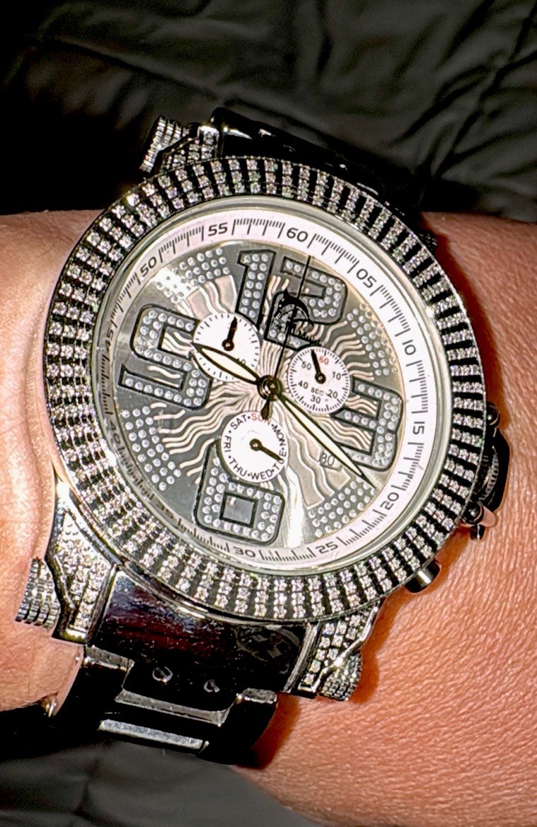 Mens Techno Master Diamond Watch 3 Rows Oversized 50mm Joe Rodeo Jojo Don Benny