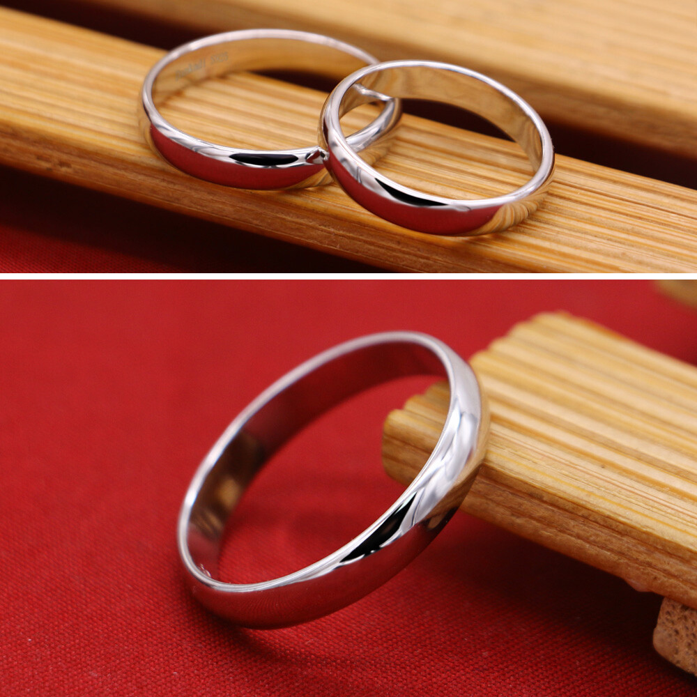 925 Sterling Silver Dome High Polish Plain Ring Classic Wedding Band Comfort Fit