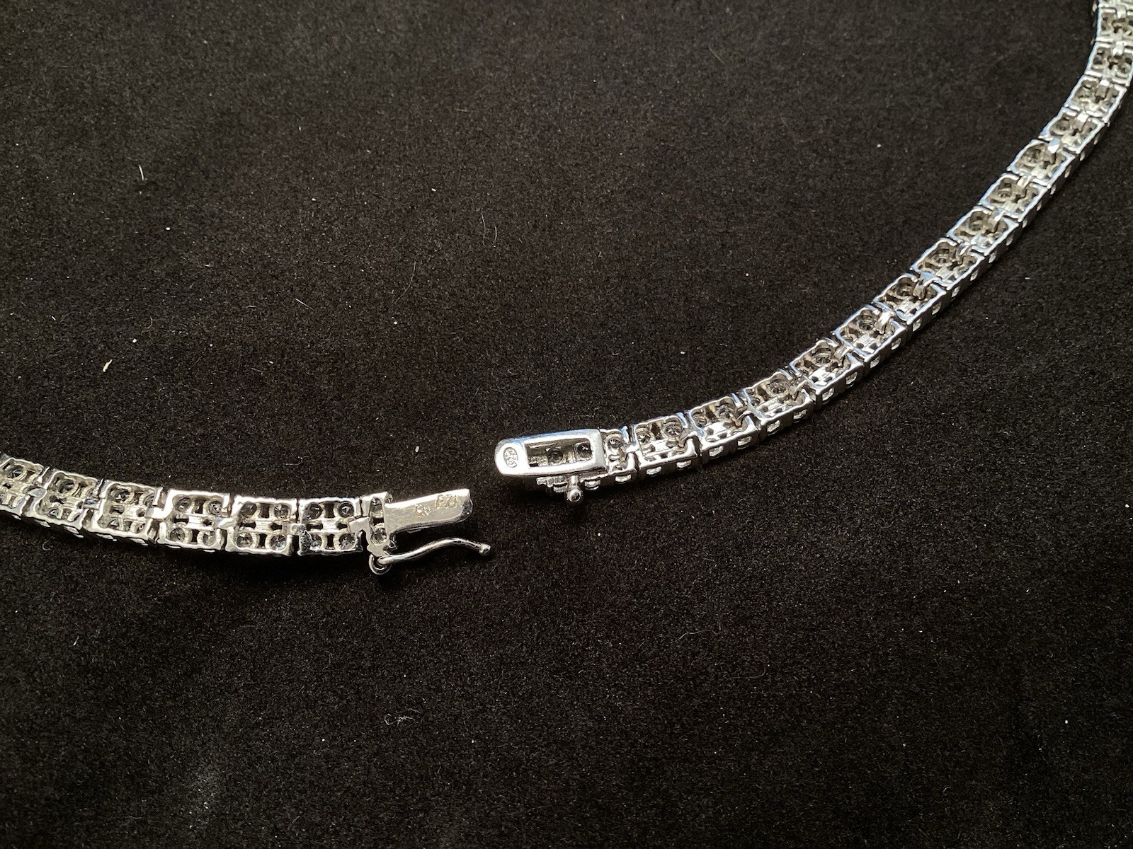Fuzion Creations FZN Sterling White Quartz Tennis Double Strand 5mm Necklace 18”