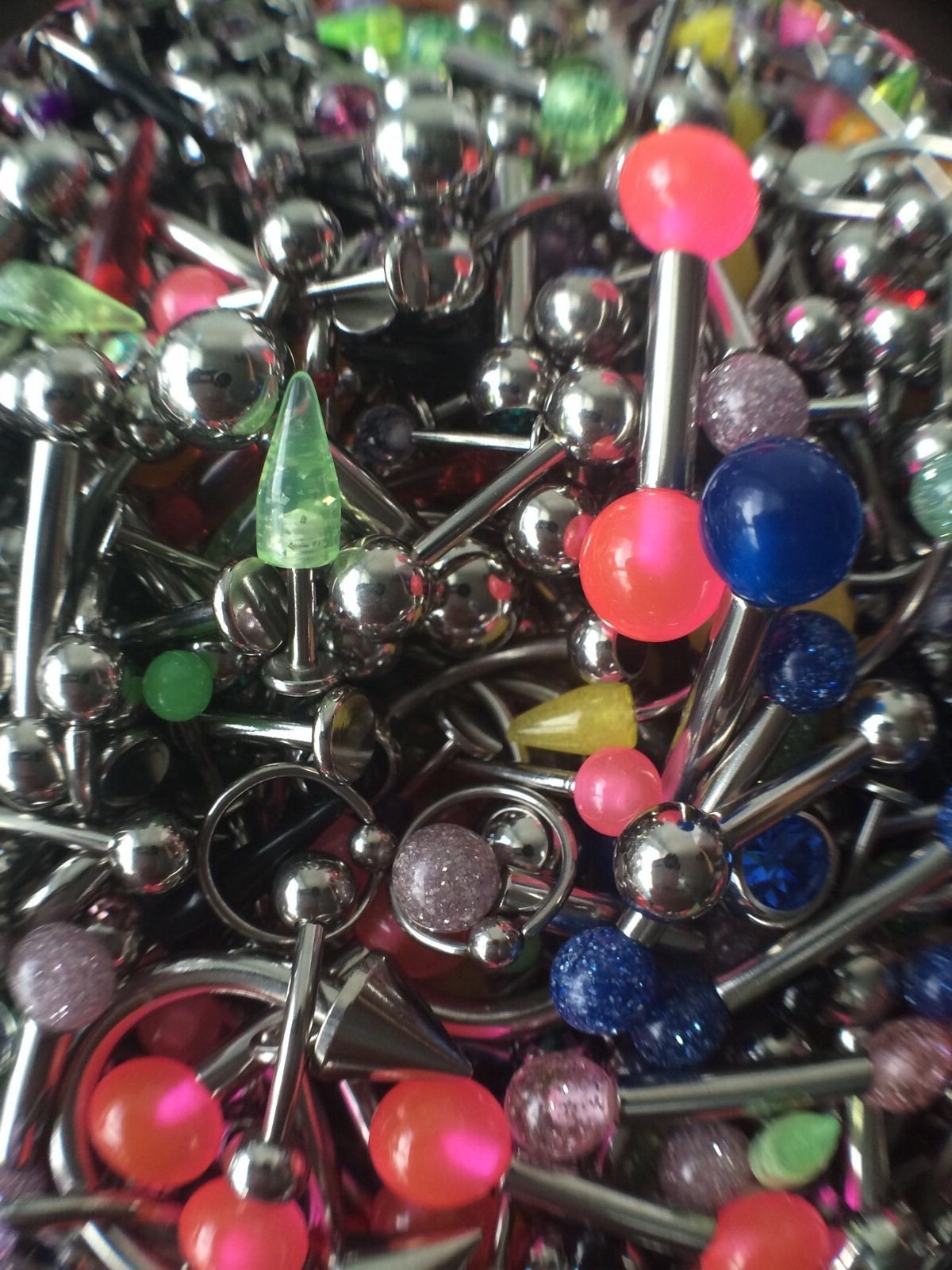 Wholesale 100+ Body Jewelry Tongue Belly Lip Eyebrow Barbell Rings Stud Piercing