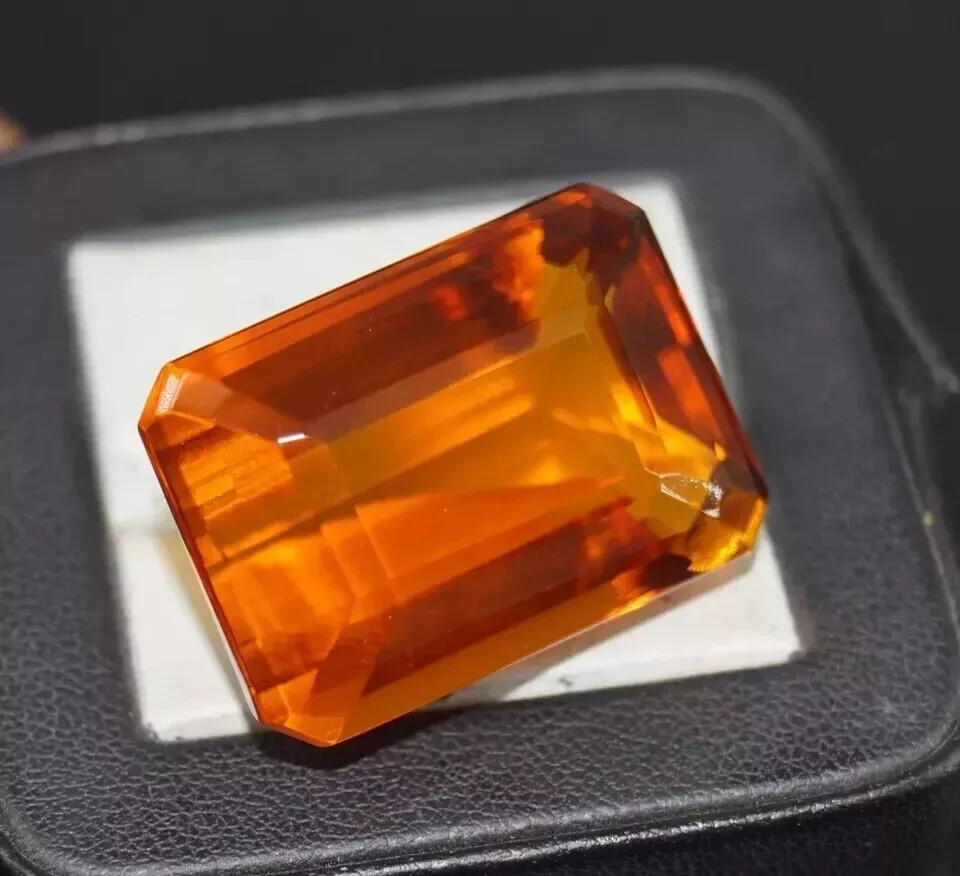 Emerald Cut Brazilian Natural Topaz 80.85 Ct EGL Certified Orange Loose Gemstone