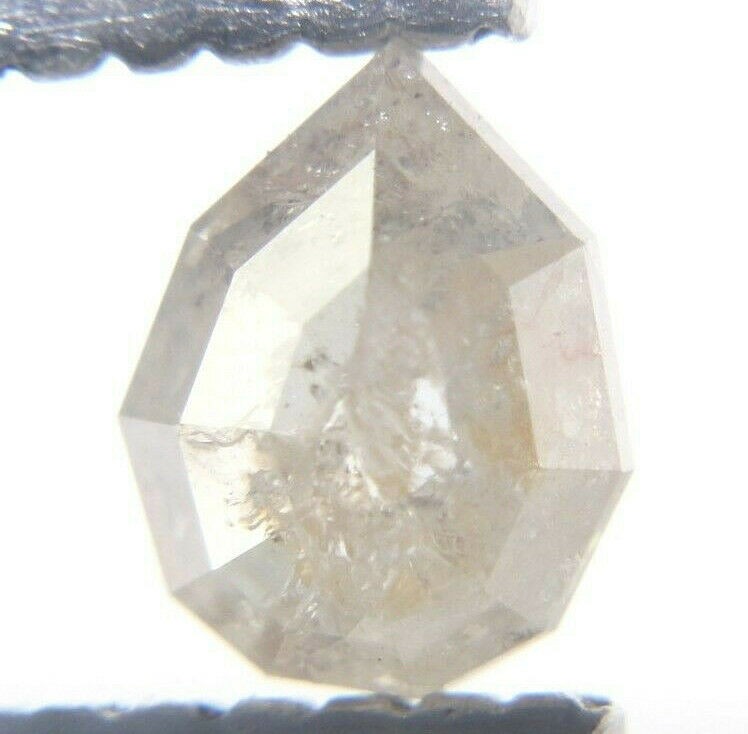 0.54cts Geometric Pear Shape Salt n Pepper Rose Cut Diamond 5.43×4.34×2.92 MM
