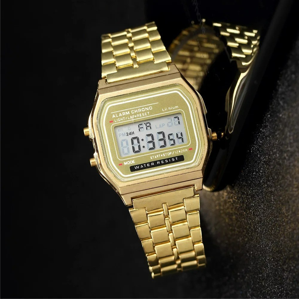 Luxury LED Digital Watch for Men Stainless Steel Wristwatch Simple Business