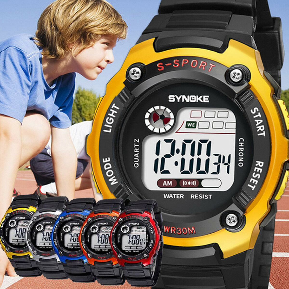 Hot Kids Child Boy Girl Multifunction Waterproof Digital Sports Watche Xmas Gift