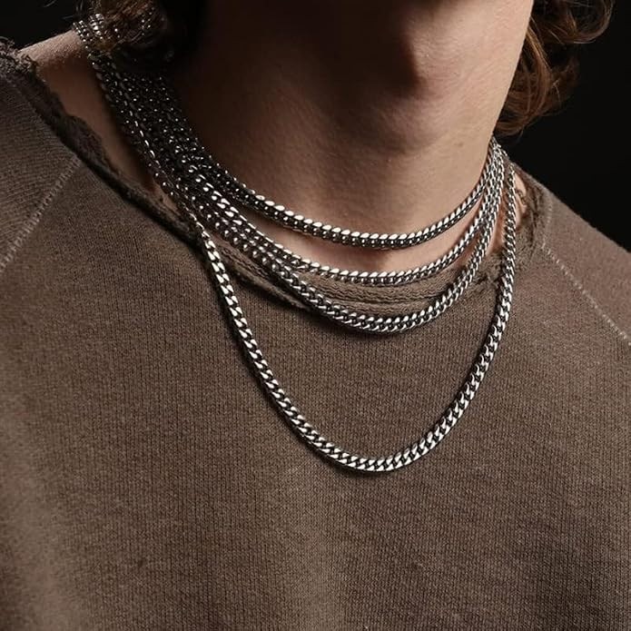 ChainsHouse Cuban Link Chain for Men, Stainless Steel Waterproof Necklace | 5/7/