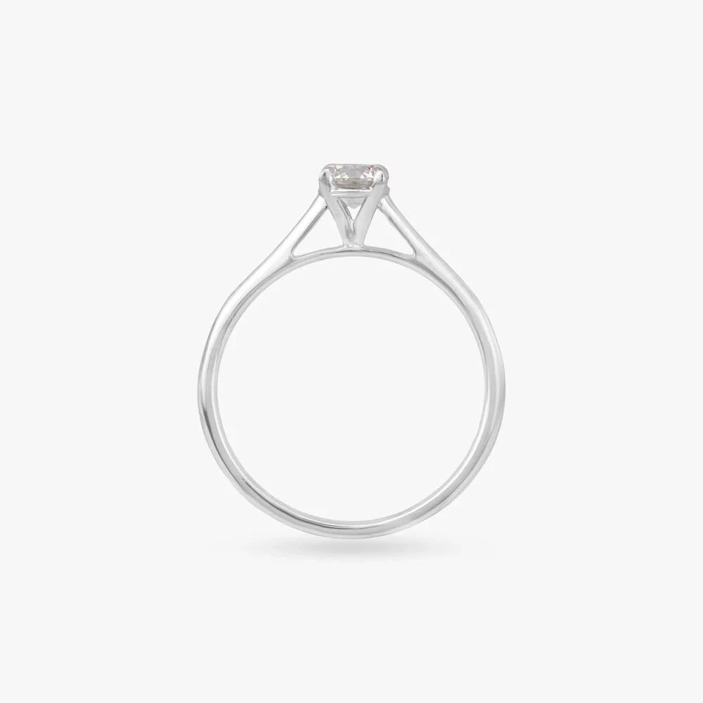 Engagement Ring Round 0.50 Ct Moissanite Solid 950 Platinum Band Sizes 5 6 7 8 9