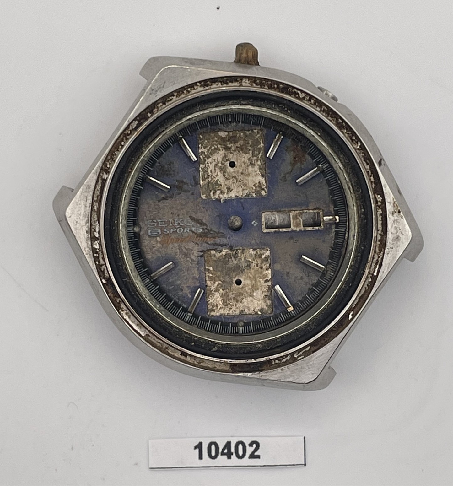 USED RARE SEIKO 6138 0030 KAKUME CHRONOGRAPH MIDCASE & COVER SS WATCH 10402