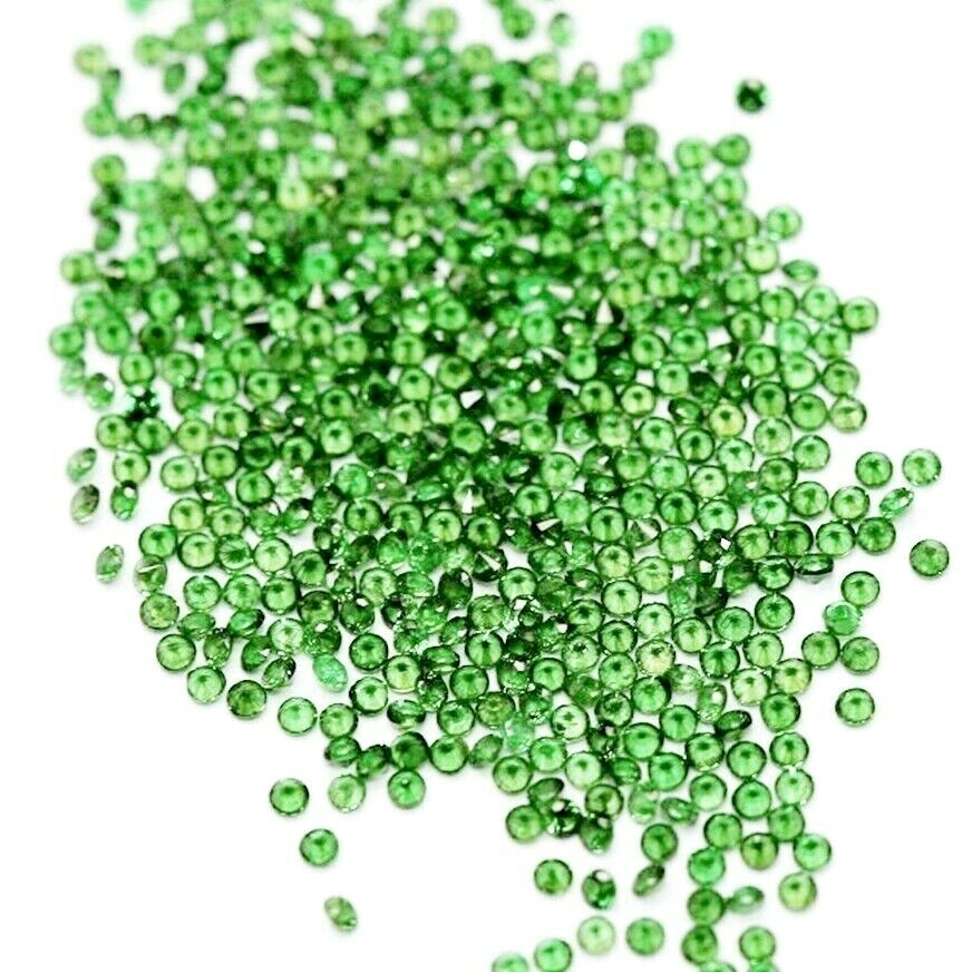 Wholesale Lot 3mm to 4mm Round Facet Tsavorite Green Garnet Loose Calibrated Gem