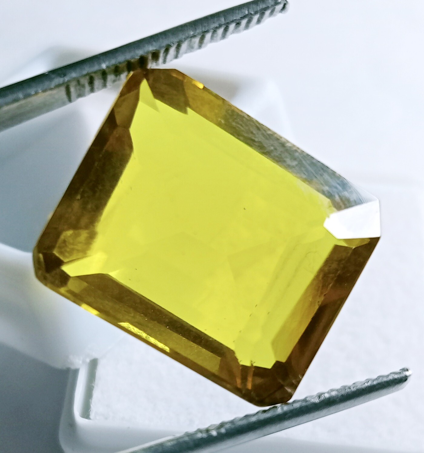 Natural Brazilian Emerald Cut Yellow Topaz Certified 22.65 Ct Loose Gemstone