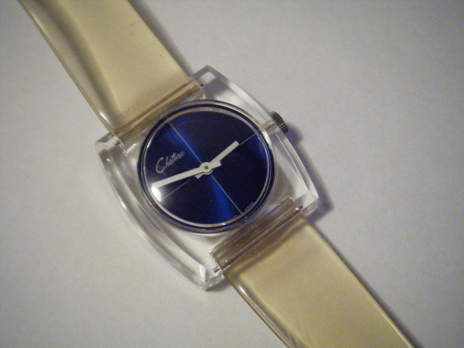 Vintage Chateau Alfex LTD Swiss Plexiglass Manual Wind Mens Wrist Watch