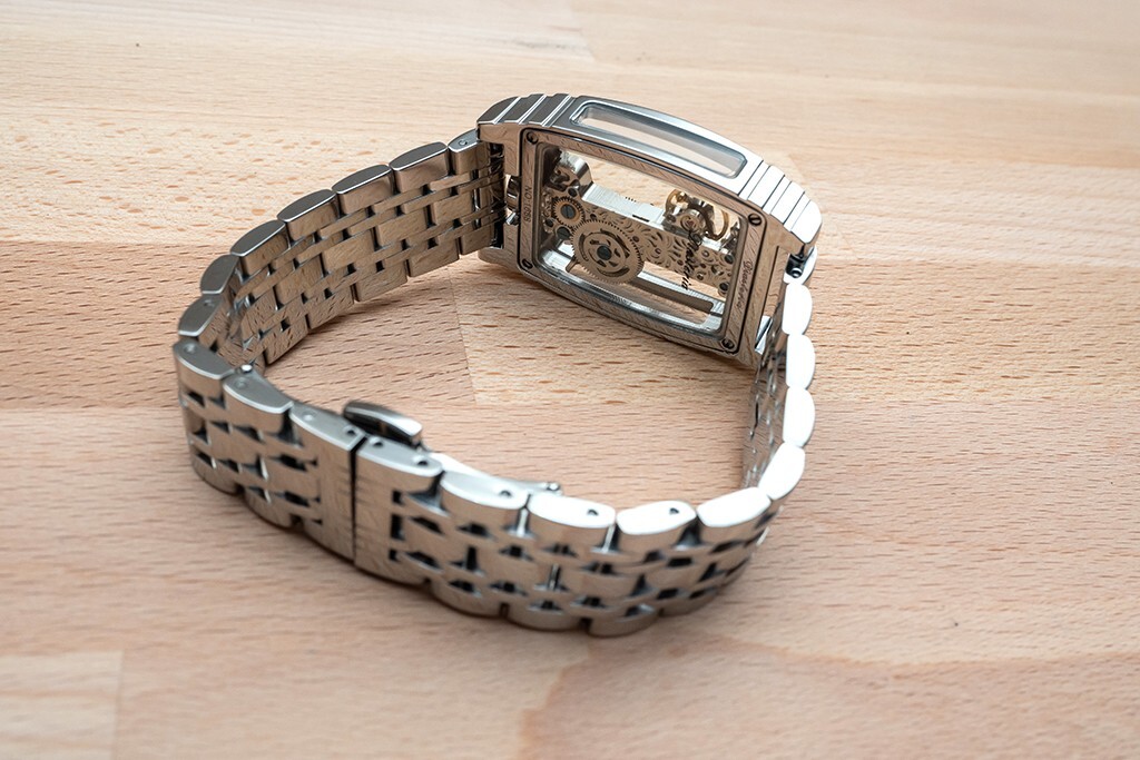 Mens Silver Bridge Manual Mechanical Watch – Stainless Steel Metal Strap